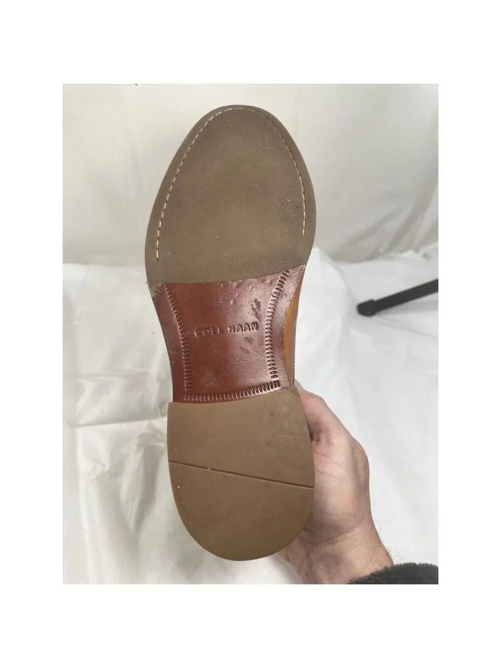 COLE HAAN SIZE 10 M MEN SHOES WILLIAMS CAP TOE OXFORD tan LEATHER C12337